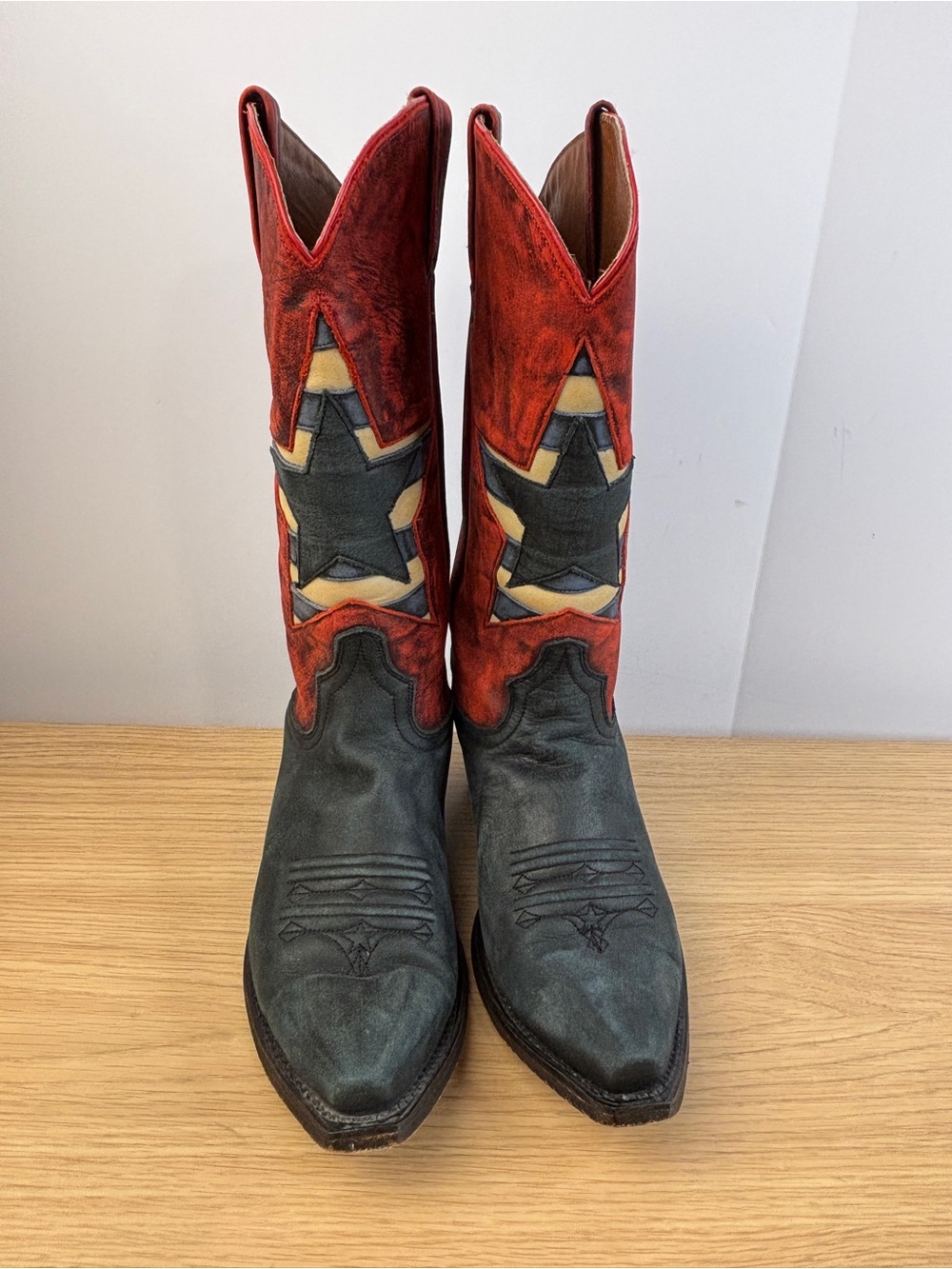 Redneck Riviera Red White Blue Leather Stars “Firecracker” Boots Woman’s 7.5